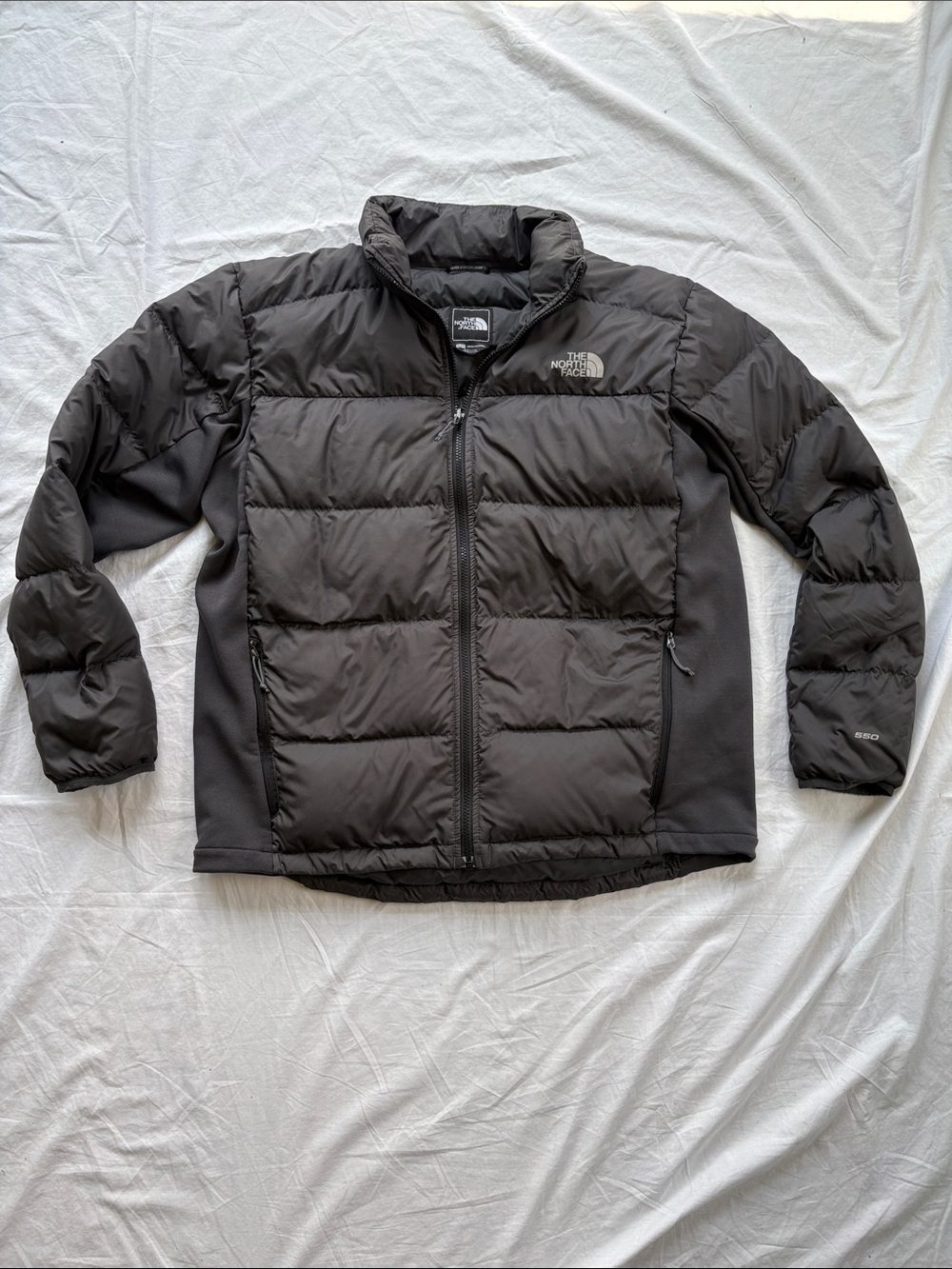 North Face 550 Down Hybrid Black Quilted Puffer JacketMens XL